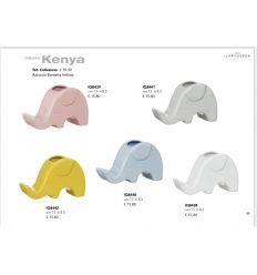 Portaoggetti elefante in porcellana lucida gialla (IQ8442)