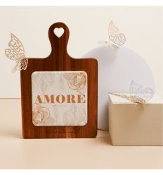 Tagliere in legno e ceramica AMORE (cl25057)