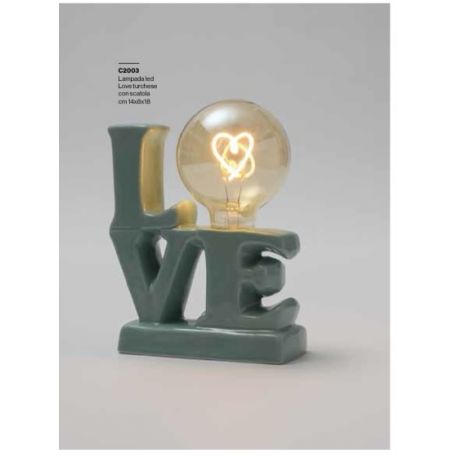 Lampada led LOVE turchese (c2003)