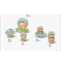 Vasetto bimbo con ortensie con sacchetto fiore (c2402a)