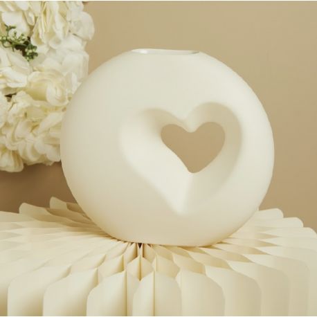 Vasetto tondo con foro cuore (26002)