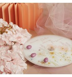 Vassoio girevole con decoro rosa (cl26035)