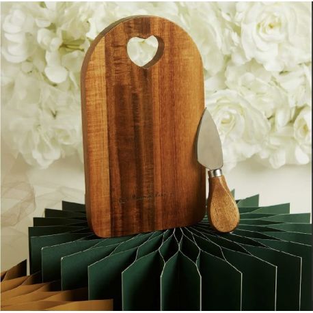 Tagliere acacia piccolo con coltellino (cl26061)