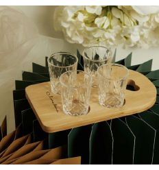 Vassoio bamboo con 4 bicchierini (cl26058)