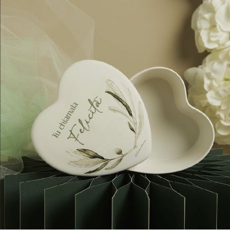 Scatola cuore decoro ulivo (cl26074)