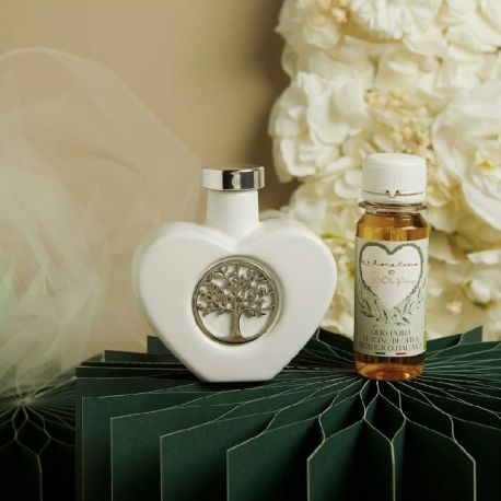 Oliera cuore con albero della vita silver con olio (cl26078ao)