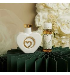 Oliera cuore con cuore oro con olio (cl26079co)