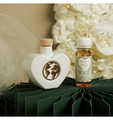 Oliera cuore con mondo oro rosa con olio (cl26077mo)