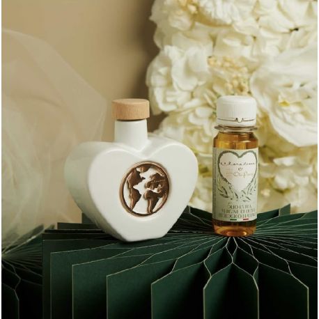 Oliera cuore con mondo oro rosa con olio (cl26077mo)