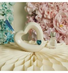 Diffusore cuore in ceramica con applicazione cuore azzurro (cl26116)