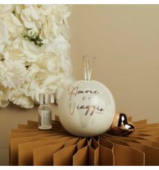 Diffusore globo grande con cuoricino oro rosa (cl26123)