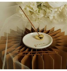 Piattino porta incenso con scritta GIOIA (cl26127)