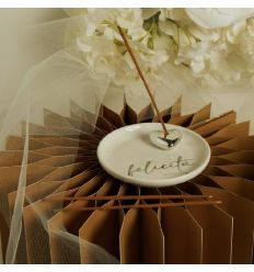 Piattino porta incenso con scritta FELICITA' (cl26126)