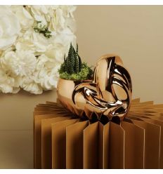 Portapianta cuore intrecciato in oro rosa (cl26134)