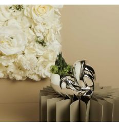 Portapianta cuore intrecciato in argento (cl26135)