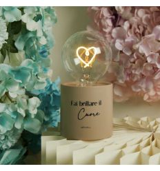 Lampada led tortora con luce cuoricino (cl26142)