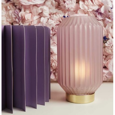 Lampada grande plissettata lilla (cl26172)
