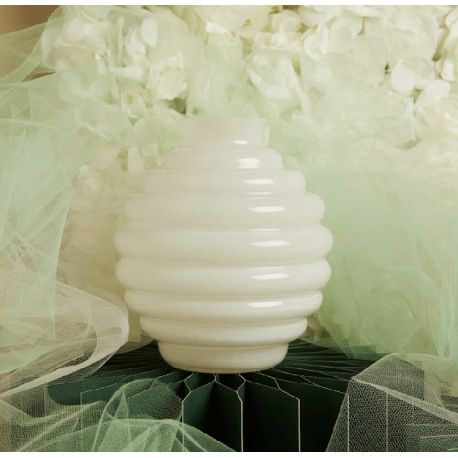 Vaso in vetro tondo piccolo bianco (cl26156)