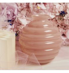 Vaso in vetro tondo grande rosa (cl26186)