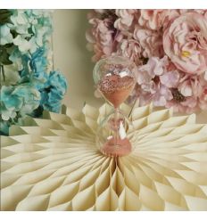 Clessidra in vetro con cuore rosa (cl26212)