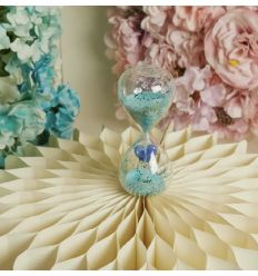 Clessidra in vetro con cuore azzuro (cl26213)