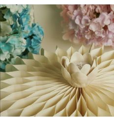 Candela in ninfea in porcellana bianca (cl26228)