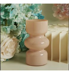 Vaso tubo in vetro rosa (cl26234)