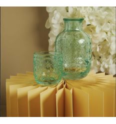 Set caraffa con bicchiere in vetro verde (cl26252)