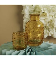 Set caraffa con bicchiere in vetro giallo (cl26253)