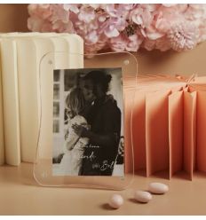 Portafoto ondulato bianco in plexyglass senza cuore (cl26313)