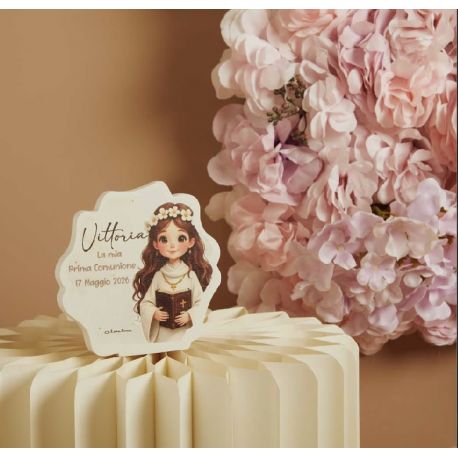 Icona ondulata ragazza comunione (cl26373)