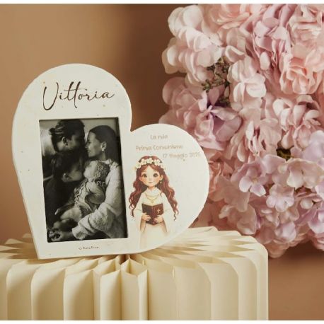 Porta foto cuore ragazza comunione (cl26371)