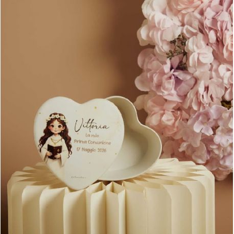 Scatola cuore ragazza comunione (cl26374)