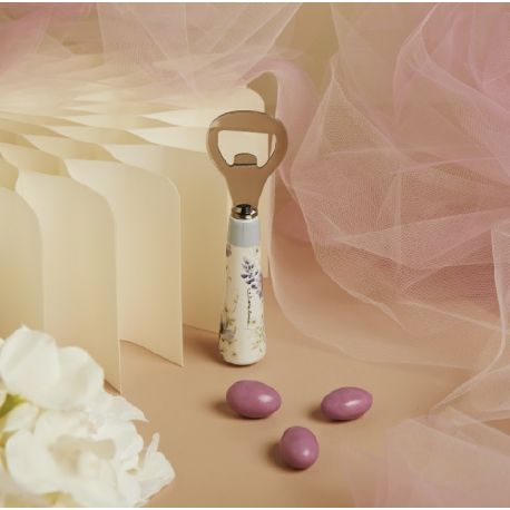 Apribottiglia decoro floreale lilla (cl26023)