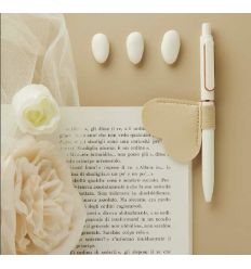 Segnalibro cuore tortora con penna (cl26405)