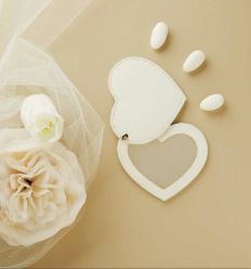 Specchietto cuore bianco (cl26413)