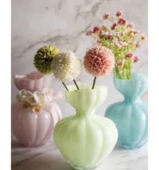 Vaso in vetro verde con shopper (c4103)